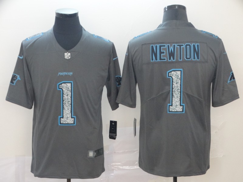 Men's Carolina Panthers Cam Newton #1 Gray Jersey